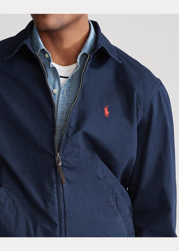 Kurtki Ralph Lauren Bayport Cotton Jacket Męskie Granatowe | UHSM0563