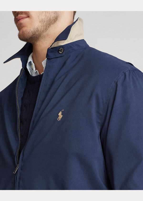 Kurtki Ralph Lauren Bi-Swing Windbreaker Męskie Granatowe | WYPH2762