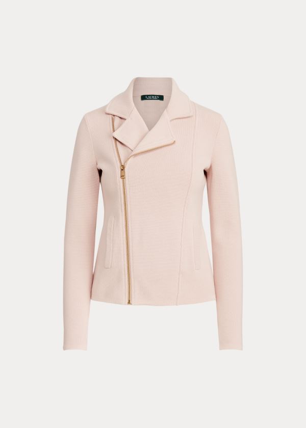 Kurtki Ralph Lauren Cotton Moto Jacket Damskie Różowe | GBKR8597