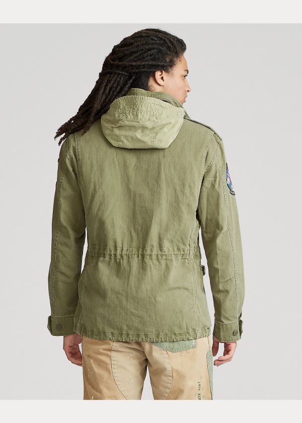 Kurtki Ralph Lauren Cotton Twill Field Jacket Męskie Oliwkowe | IIUE4896