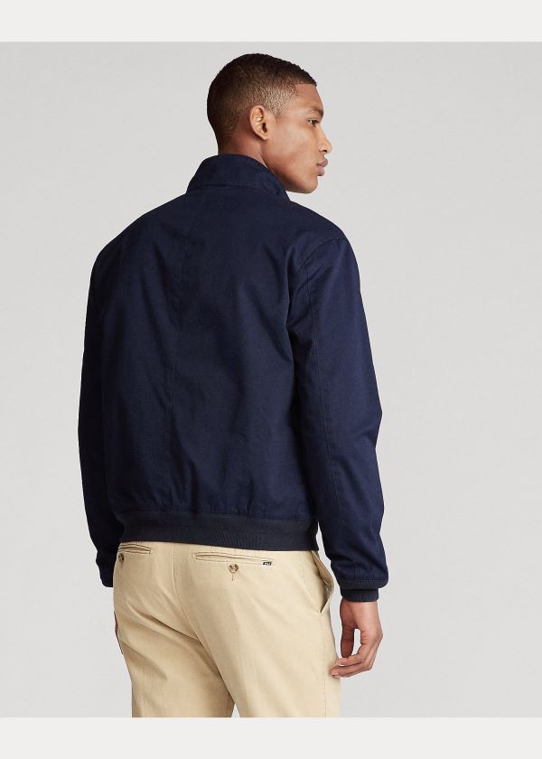 Kurtki Ralph Lauren Cotton Twill Jacket Męskie Granatowe | BSHR5617