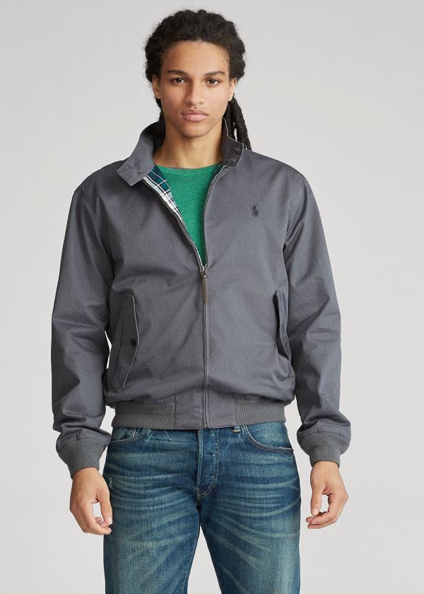 Kurtki Ralph Lauren Cotton Twill Jacket Męskie Szare | CQVE9572