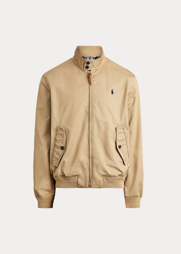 Kurtki Ralph Lauren Cotton Twill Jacket Męskie Brązowe | GXUS7982