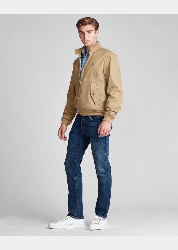 Kurtki Ralph Lauren Cotton Twill Jacket Męskie Brązowe | GXUS7982