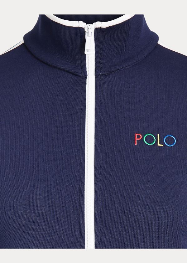 Kurtki Ralph Lauren Double-Knit Golf Track Jacket Damskie Granatowe | NJHP7186