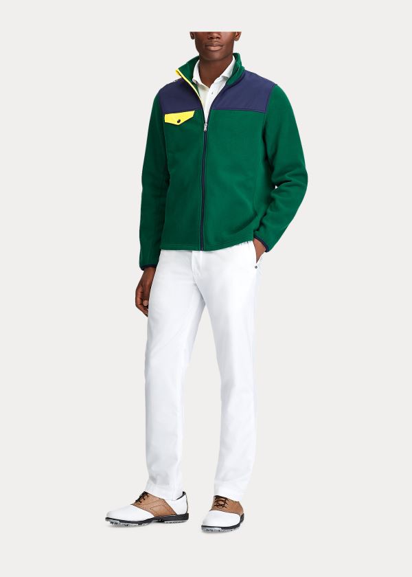 Kurtki Ralph Lauren Fleece Mockneck Jacket Męskie Zielone Kolorowe | KGPO2587