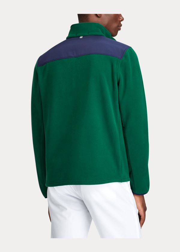 Kurtki Ralph Lauren Fleece Mockneck Jacket Męskie Zielone Kolorowe | KGPO2587