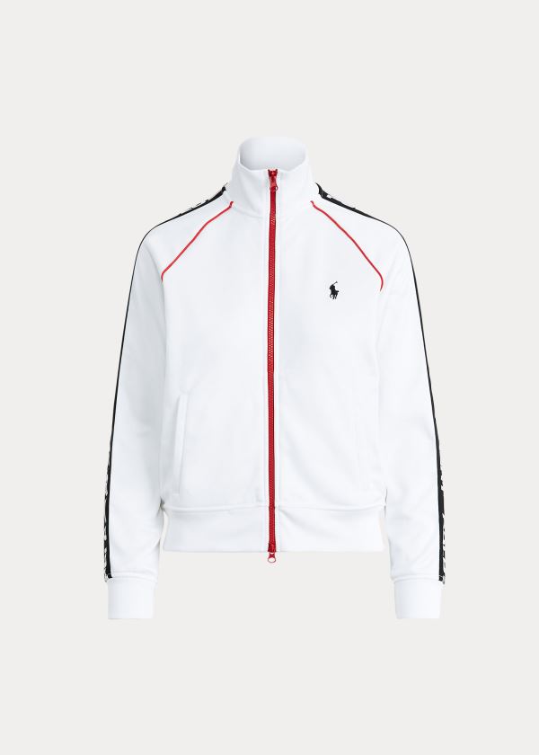 Kurtki Ralph Lauren Fleece Track Jacket Damskie Białe | ICVO9841