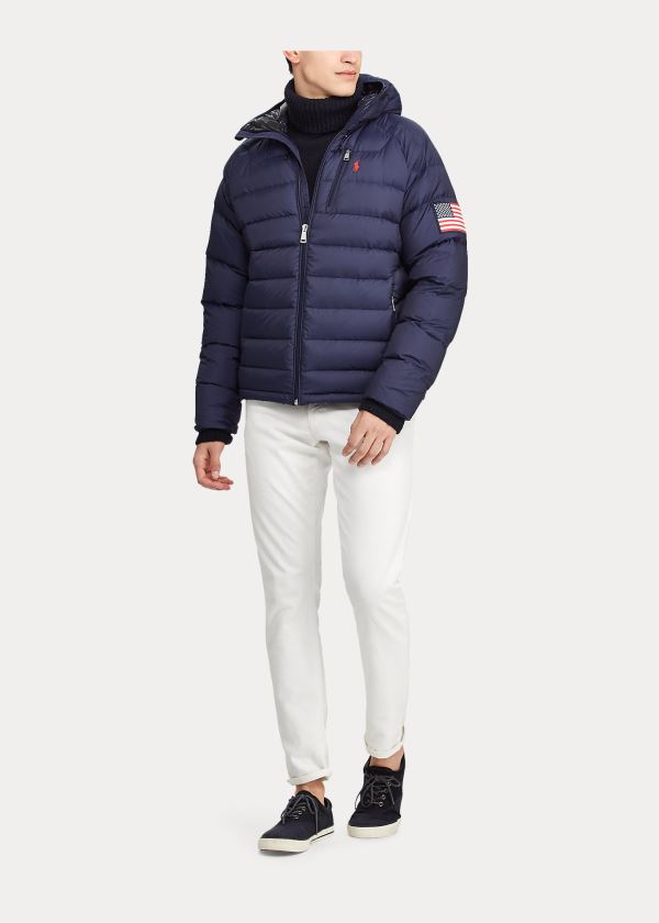 Kurtki Ralph Lauren Glacier Heated Down Jacket Męskie Granatowe | GPWA5759