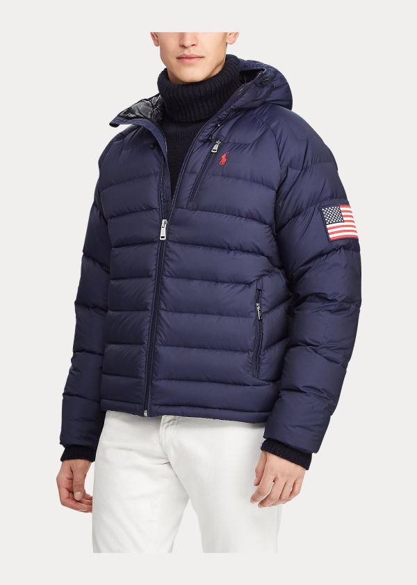 Kurtki Ralph Lauren Glacier Heated Down Jacket Męskie Granatowe | GPWA5759