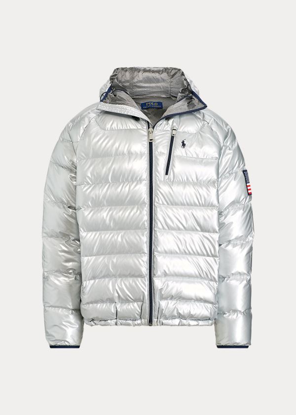 Kurtki Ralph Lauren Glacier Heated Down Jacket Męskie Srebrne | XIBW1722