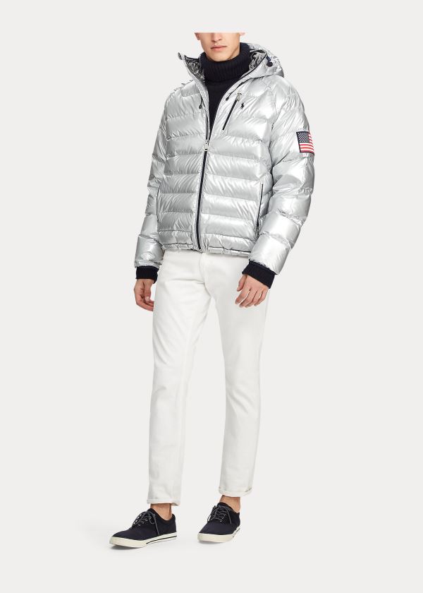 Kurtki Ralph Lauren Glacier Heated Down Jacket Męskie Srebrne | XIBW1722