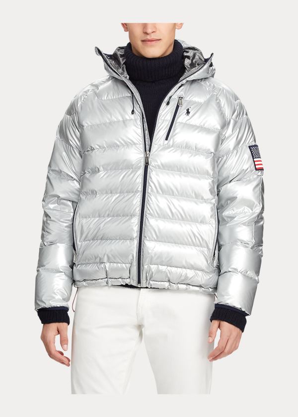 Kurtki Ralph Lauren Glacier Heated Down Jacket Męskie Srebrne | XIBW1722