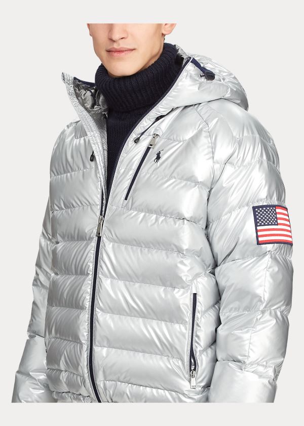 Kurtki Ralph Lauren Glacier Heated Down Jacket Męskie Srebrne | XIBW1722