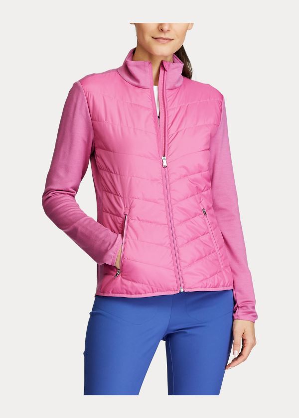 Kurtki Ralph Lauren Hybrid Golf Jacket Damskie Różowe | KRJO3296