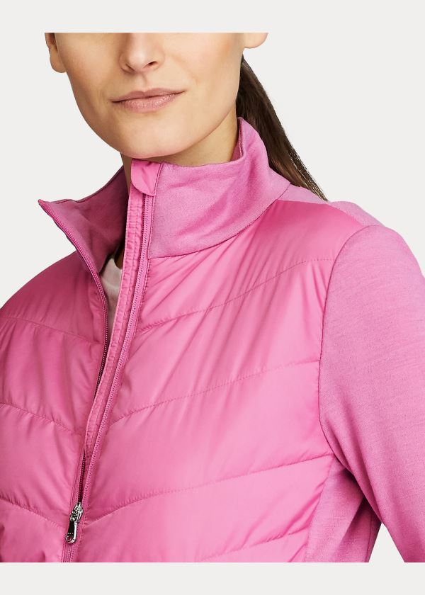 Kurtki Ralph Lauren Hybrid Golf Jacket Damskie Różowe | KRJO3296