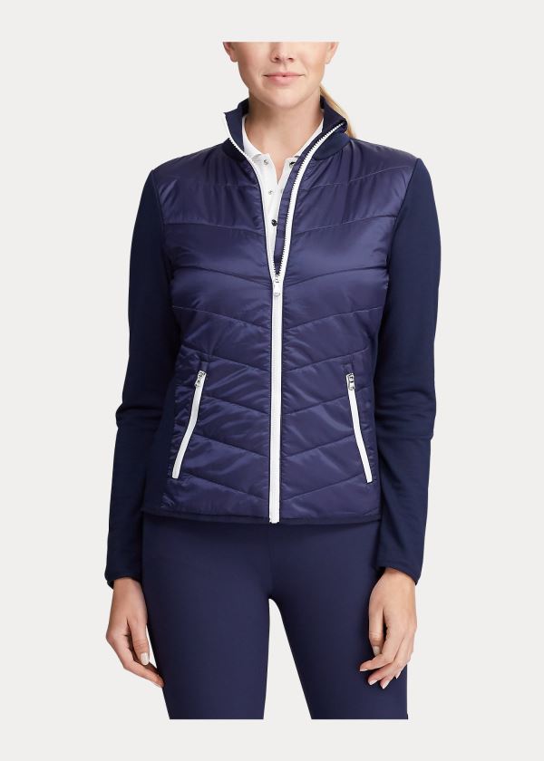 Kurtki Ralph Lauren Hybrid Golf Jacket Damskie Granatowe | KFSB6707