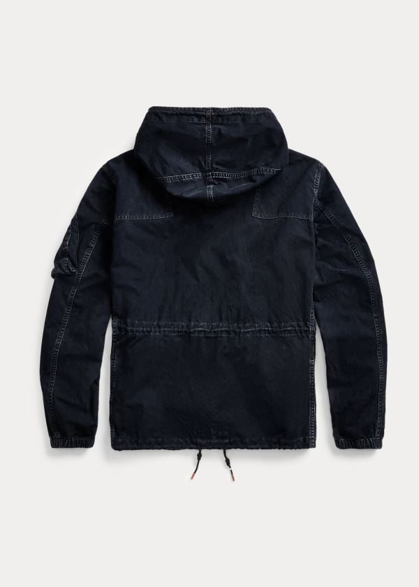 Kurtki Ralph Lauren Indigo Hooded Flight Jacket Męskie Indygo | QDYA3976