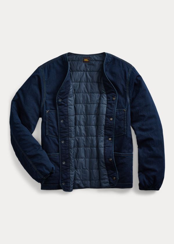 Kurtki Ralph Lauren Indigo Twill Liner Jacket Męskie Indygo | DUVW1017