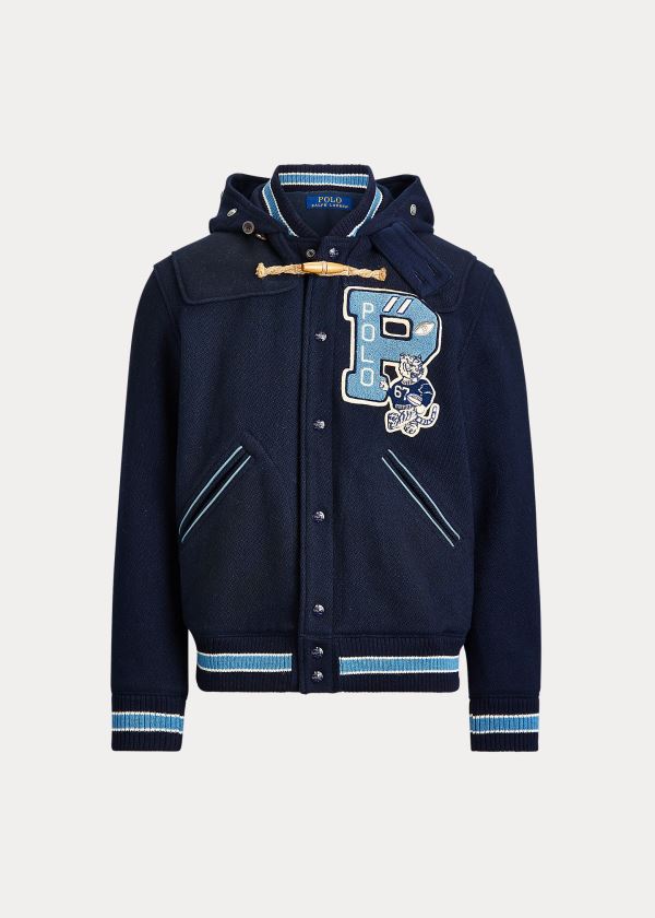 Kurtki Ralph Lauren Letterman Toggle Jacket Męskie Granatowe | SQRD4039