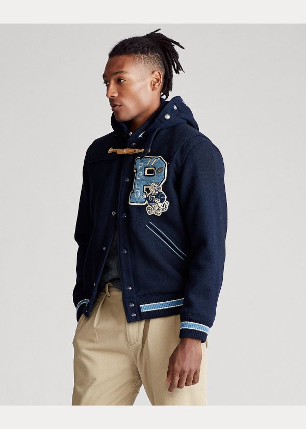 Kurtki Ralph Lauren Letterman Toggle Jacket Męskie Granatowe | SQRD4039