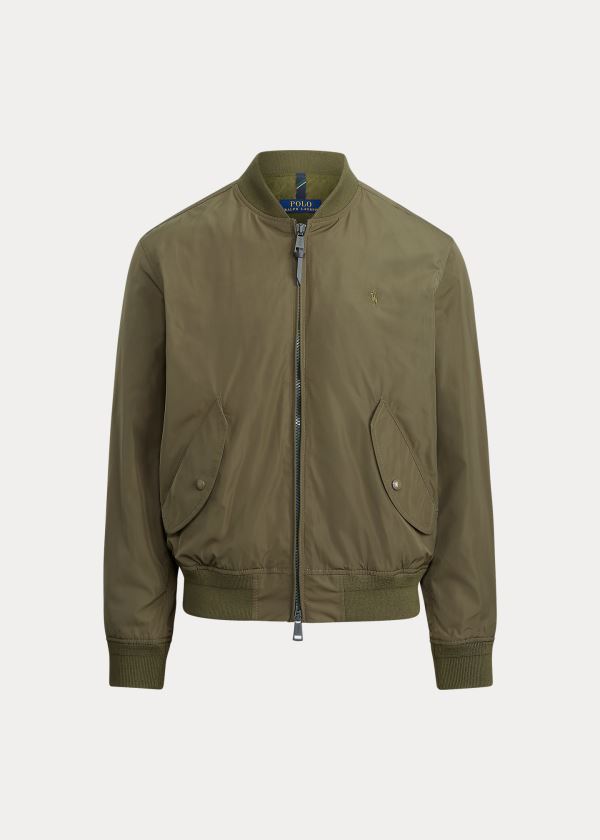 Kurtki Ralph Lauren Lightweight Bomber Jacket Męskie Oliwkowe | PWNJ3589