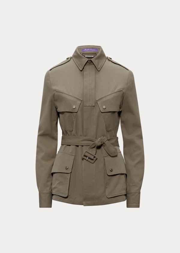 Kurtki Ralph Lauren Lydie Belted Canvas Jacket Damskie Zielone | IUTF0675