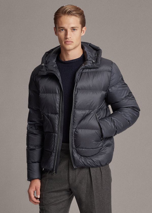 Kurtki Ralph Lauren Mackay Down Jacket Męskie Granatowe | QNFE2876