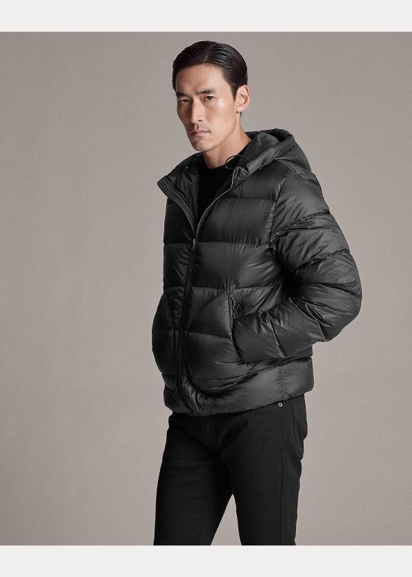 Kurtki Ralph Lauren Mackay Down Jacket Męskie Czarne | PHTO0106