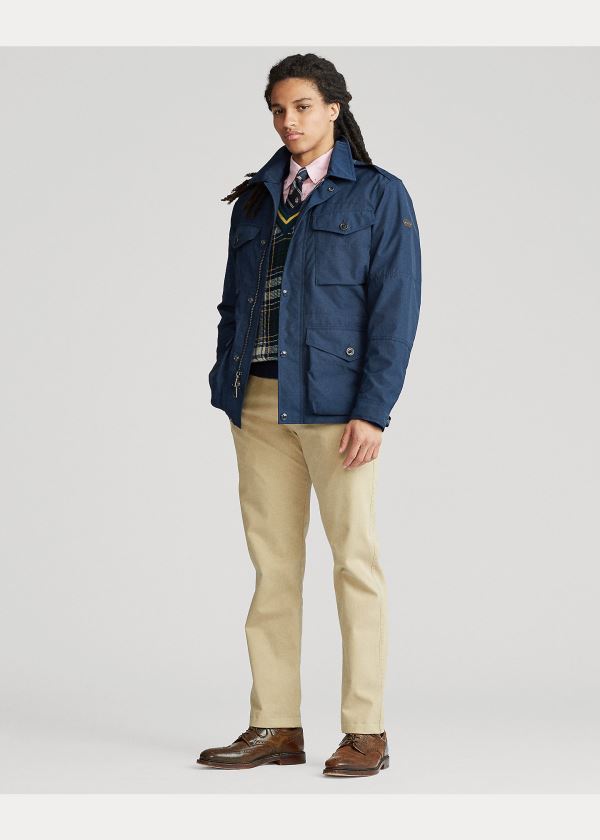 Kurtki Ralph Lauren Oxford Field Jacket Męskie Granatowe | PWOV6826