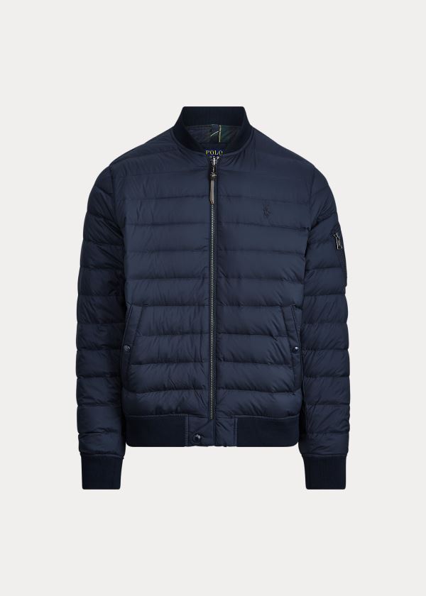 Kurtki Ralph Lauren Packable Bomber Jacket Męskie Granatowe | EHNE0867