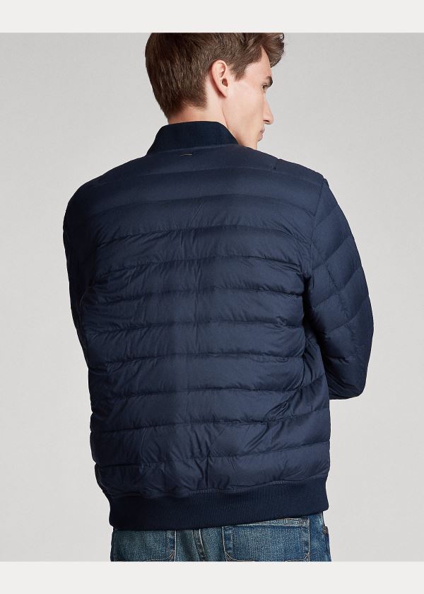 Kurtki Ralph Lauren Packable Bomber Jacket Męskie Granatowe | EHNE0867