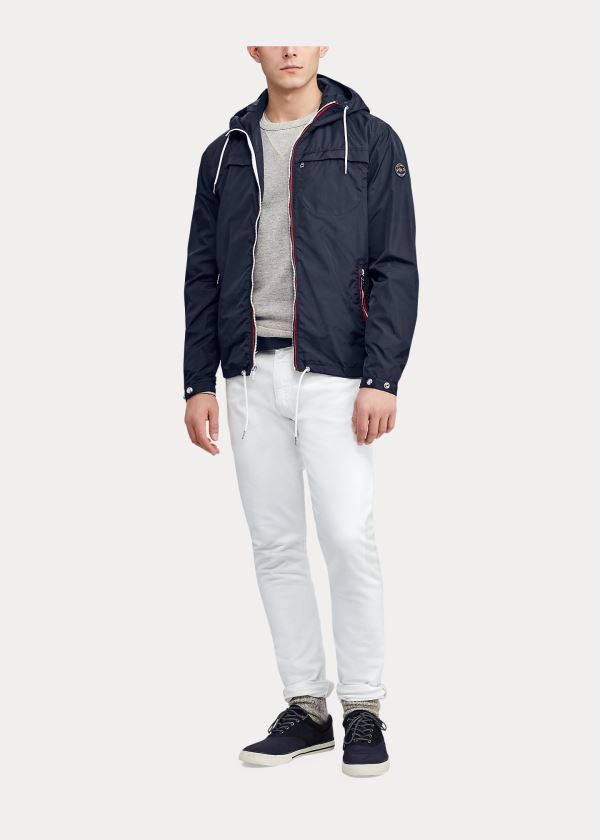 Kurtki Ralph Lauren Packable Hooded Jacket Męskie Granatowe | HEWB0827