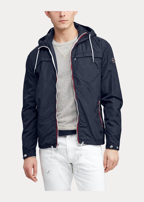 Kurtki Ralph Lauren Packable Hooded Jacket Męskie Granatowe | HEWB0827