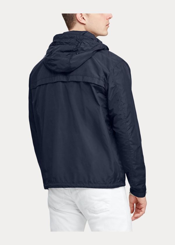 Kurtki Ralph Lauren Packable Hooded Jacket Męskie Granatowe | HEWB0827