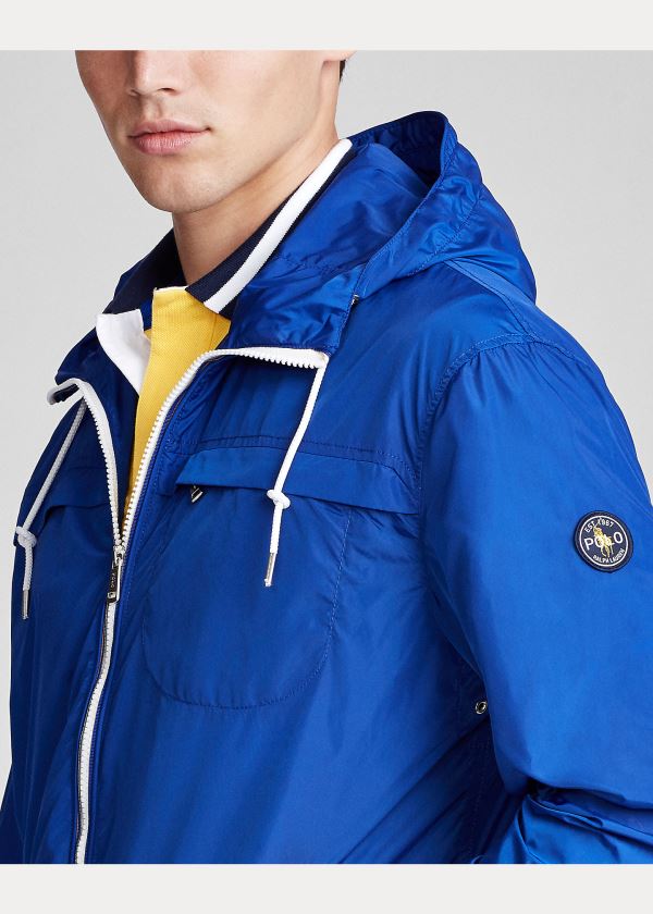 Kurtki Ralph Lauren Packable Hooded Jacket Męskie Jasny Niebieskie | TWZB2812