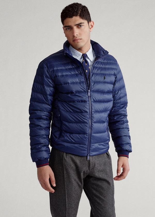 Kurtki Ralph Lauren Packable Quilted Down Jacket Męskie Granatowe | NCVI4658