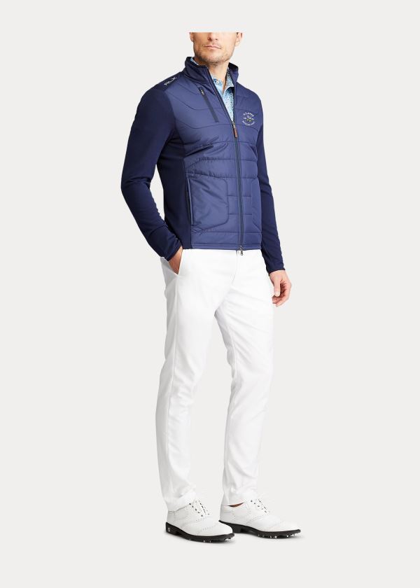 Kurtki Ralph Lauren Paneled Stretch Terry Jacket Męskie Granatowe | MUVQ8196