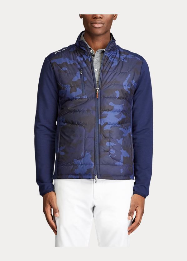 Kurtki Ralph Lauren Paneled Stretch Terry Jacket Męskie Granatowe Camo | UVGO1620