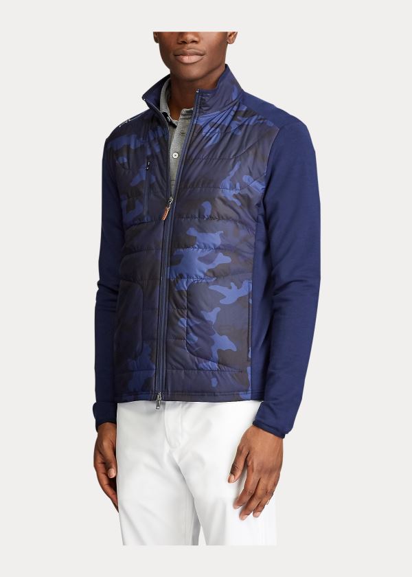 Kurtki Ralph Lauren Paneled Stretch Terry Jacket Męskie Granatowe Camo | UVGO1620