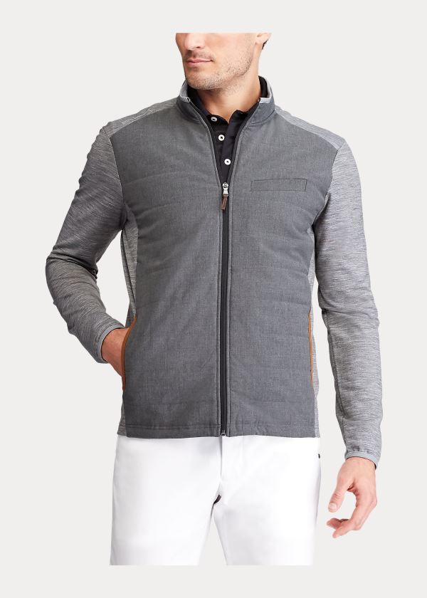 Kurtki Ralph Lauren Paneled Stretch Terry Jacket Męskie Szare | CEKA7864