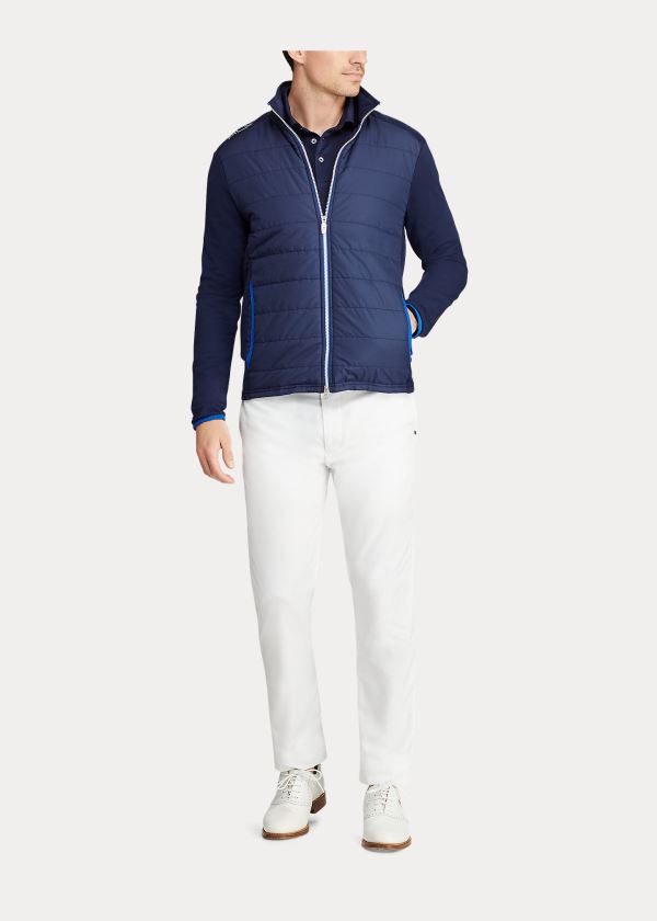 Kurtki Ralph Lauren Paneled Stretch Terry Jacket Męskie Granatowe | YZNV6106