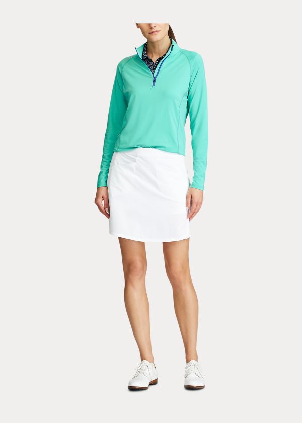 Kurtki Ralph Lauren Performance Golf Quarter-Zip Damskie Zielone | PQKT6200