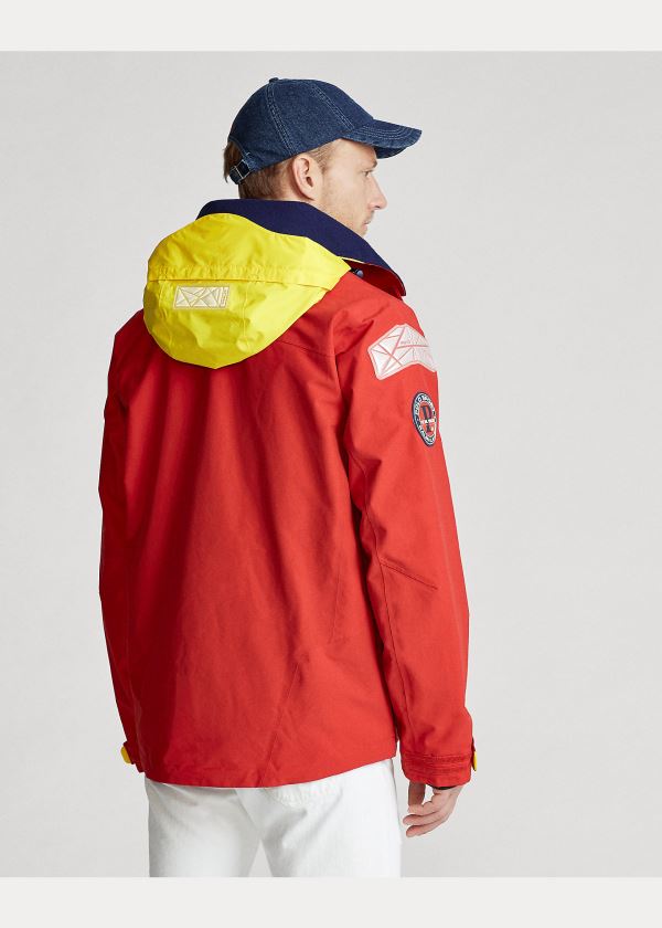 Kurtki Ralph Lauren Polo Sport Hooded Jacket Męskie Czerwone | YTCM7569