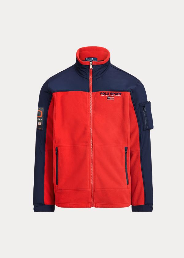 Kurtki Ralph Lauren Polo Sport Hybrid Jacket Męskie Czerwone Granatowe | RUFI9780