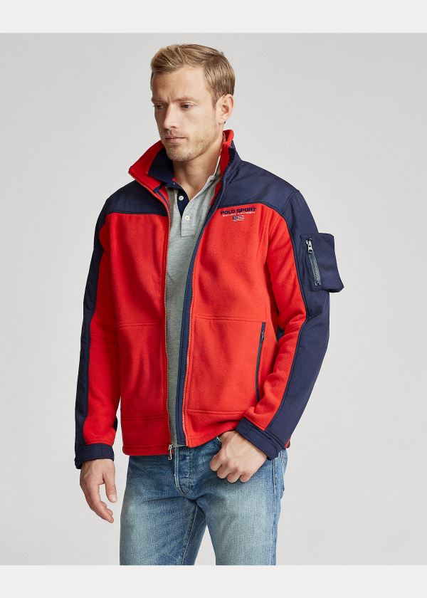 Kurtki Ralph Lauren Polo Sport Hybrid Jacket Męskie Czerwone Granatowe | RUFI9780