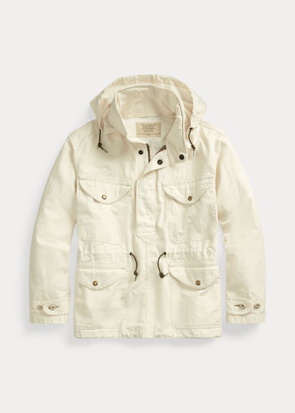 Kurtki Ralph Lauren Popover Field Jacket Męskie Kremowe | HRNW0113