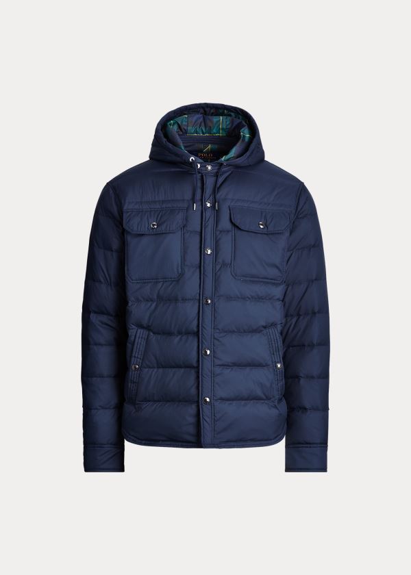 Kurtki Ralph Lauren Quilted Down Jacket Męskie Granatowe | AOBT0532