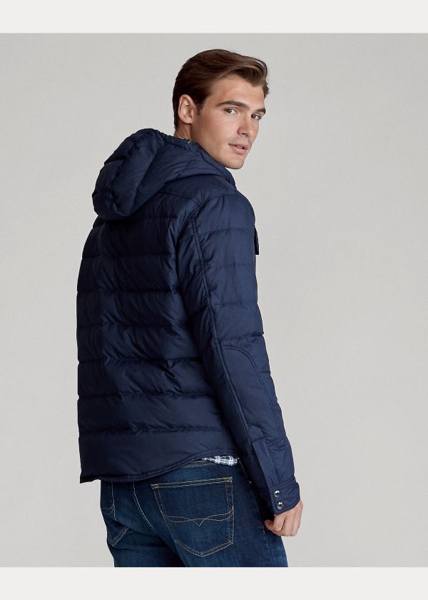 Kurtki Ralph Lauren Quilted Down Jacket Męskie Granatowe | AOBT0532