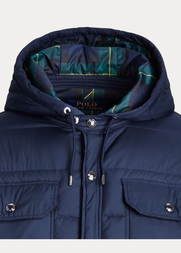 Kurtki Ralph Lauren Quilted Down Jacket Męskie Granatowe | AOBT0532